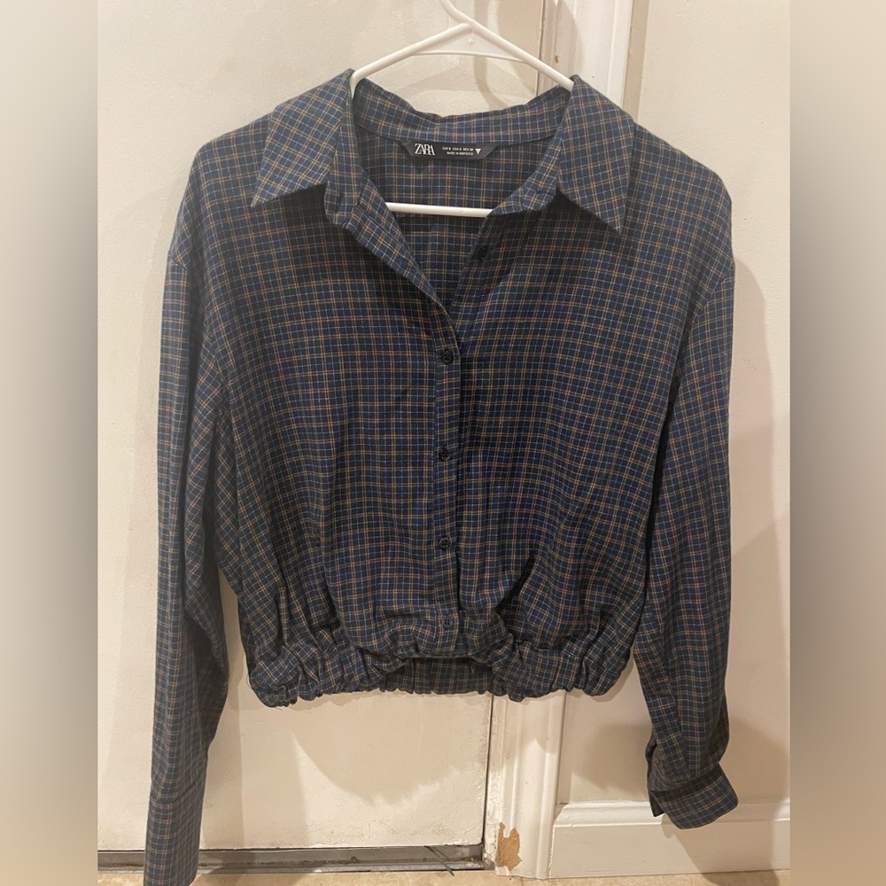Zara crop button up